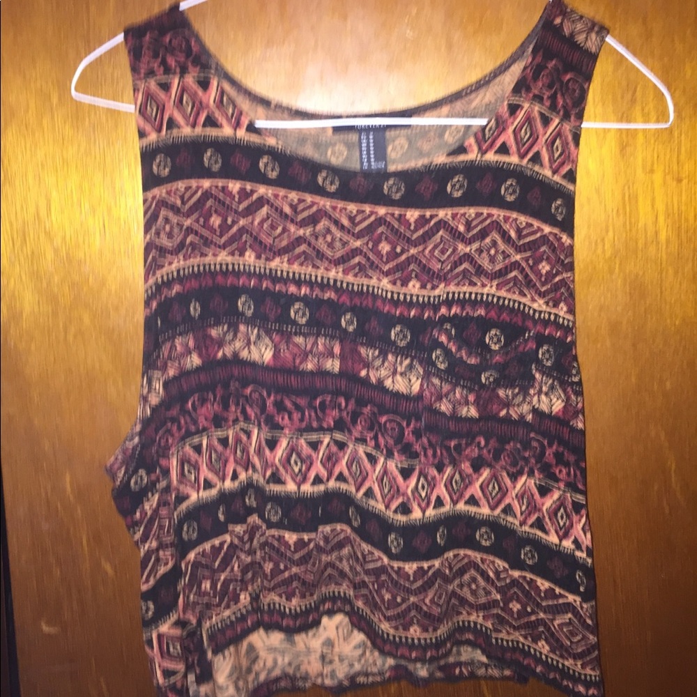 Tribal print cropped tank top